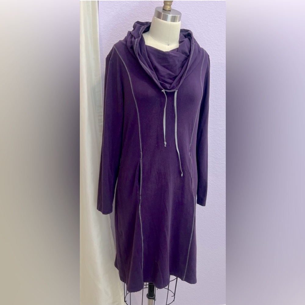 Sahalie Cowl Neck Dress. Casual active wear. Kangaroo pocket size Medium